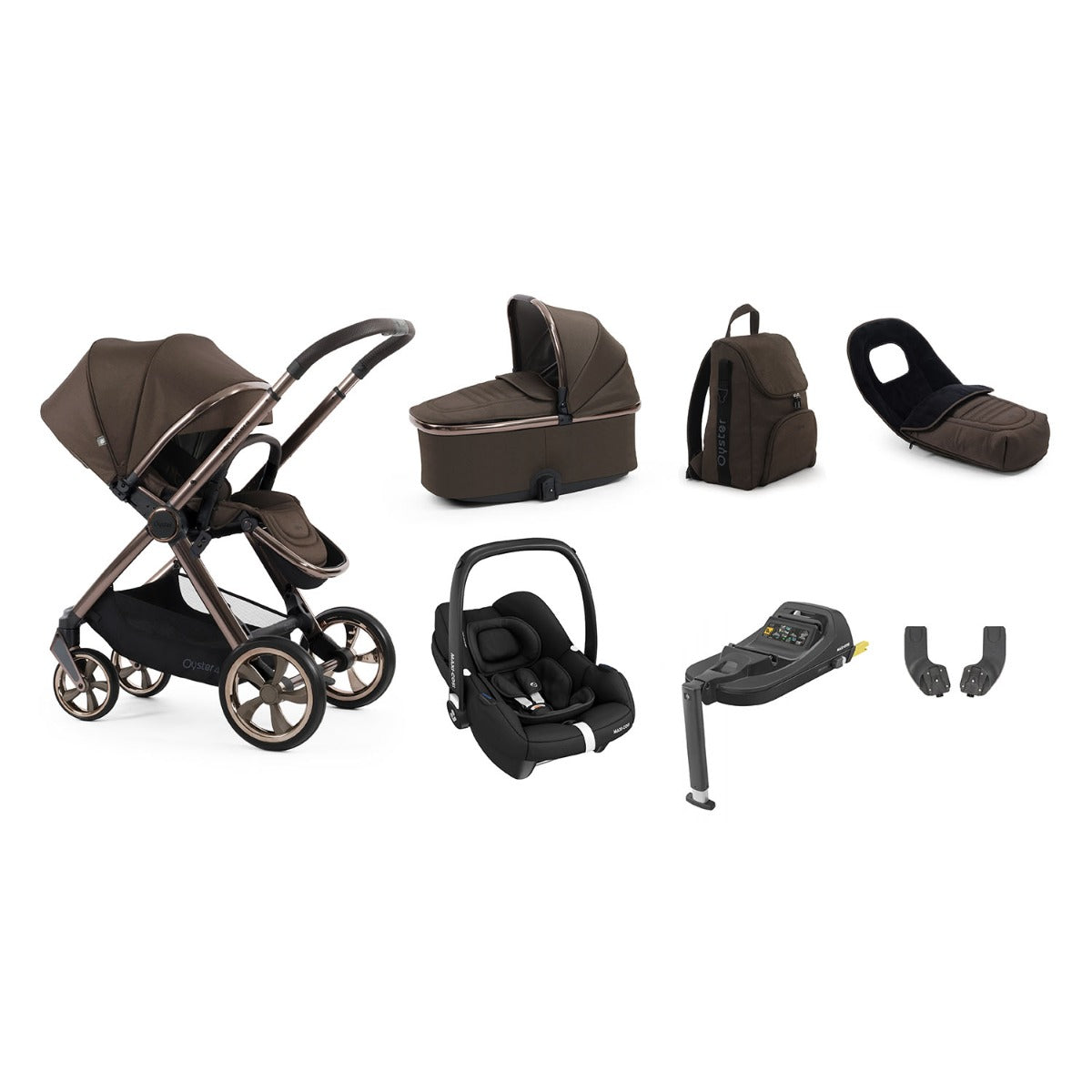 BabyStyle Oyster 4 Luxury 7 Piece Maxi-Cosi Cabriofix i-Size Bundle - Chocolate Velvet 1