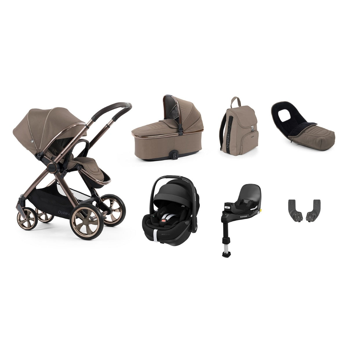 BabyStyle Oyster 4 Luxury 7 Piece Maxi-Cosi Pebble 360 Pro2 Bundle - Mink 1