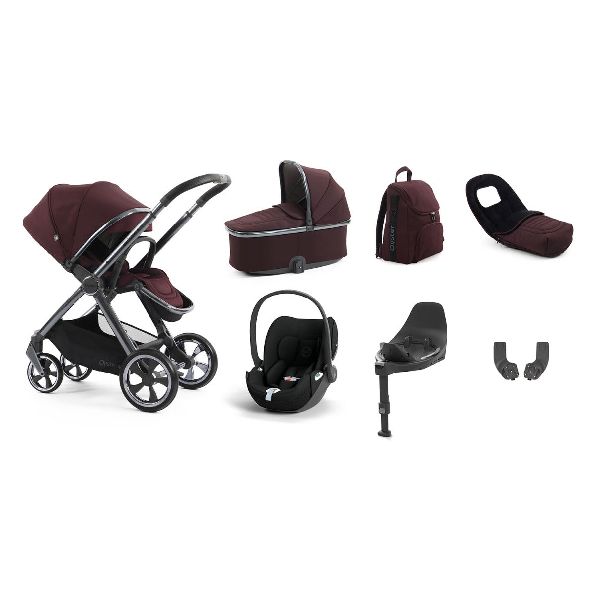 BabyStyle Oyster 4 Luxury 7 Piece Cybex Cloud T Bundle - Mulberry 1