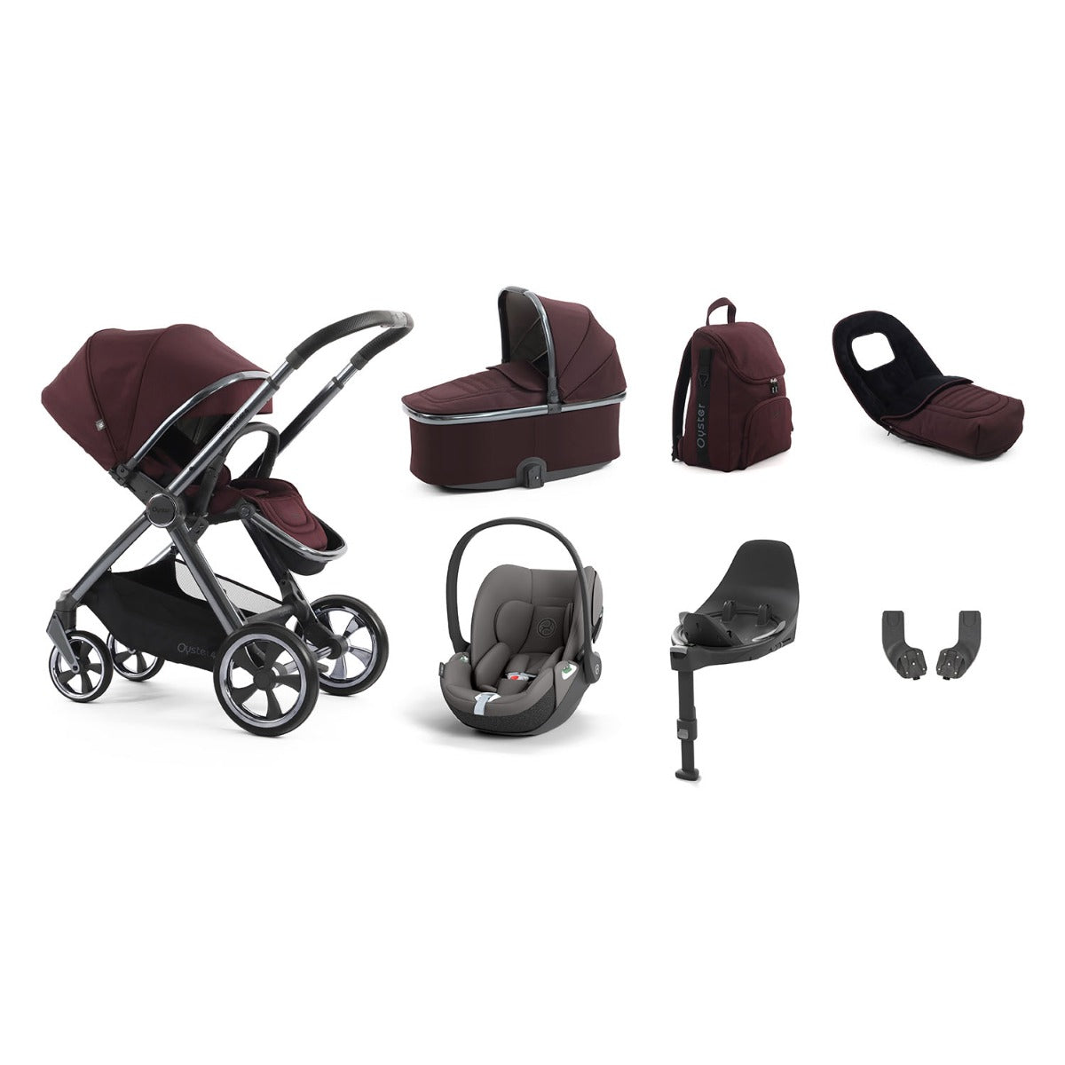 BabyStyle Oyster 4 Luxury 7 Piece Cybex Cloud T Bundle - Mulberry 12