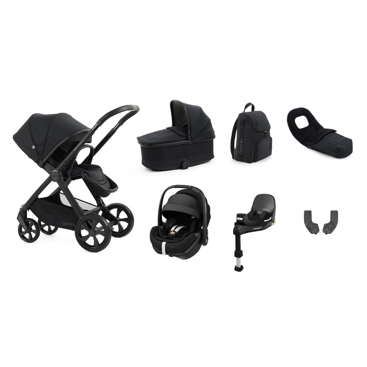 BabyStyle Oyster 4 Luxury 7 Piece Maxi-Cosi Pebble 360 Pro2 Bundle - Raven 1