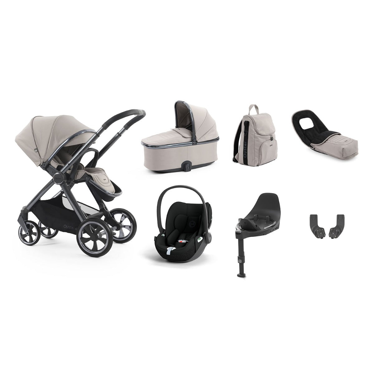 BabyStyle Oyster 4 Luxury 7 Piece Cybex Cloud T Bundle - Stone 1