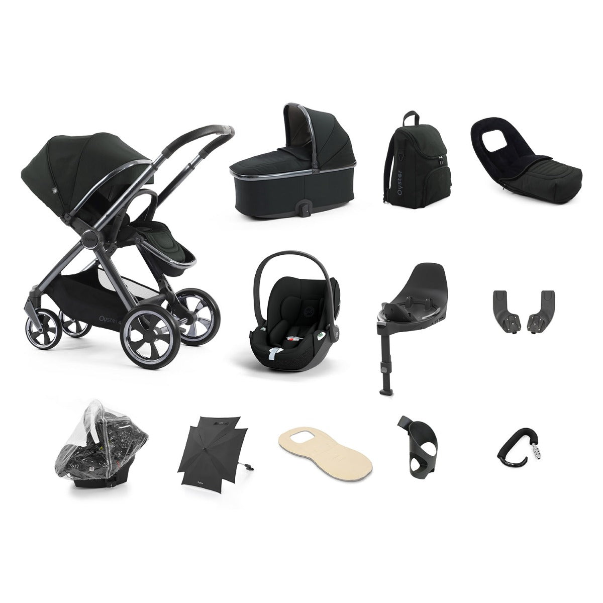 BabyStyle Oyster 4 Ultimate 12 Piece Cybex Cloud T Bundle - Black Olive 1