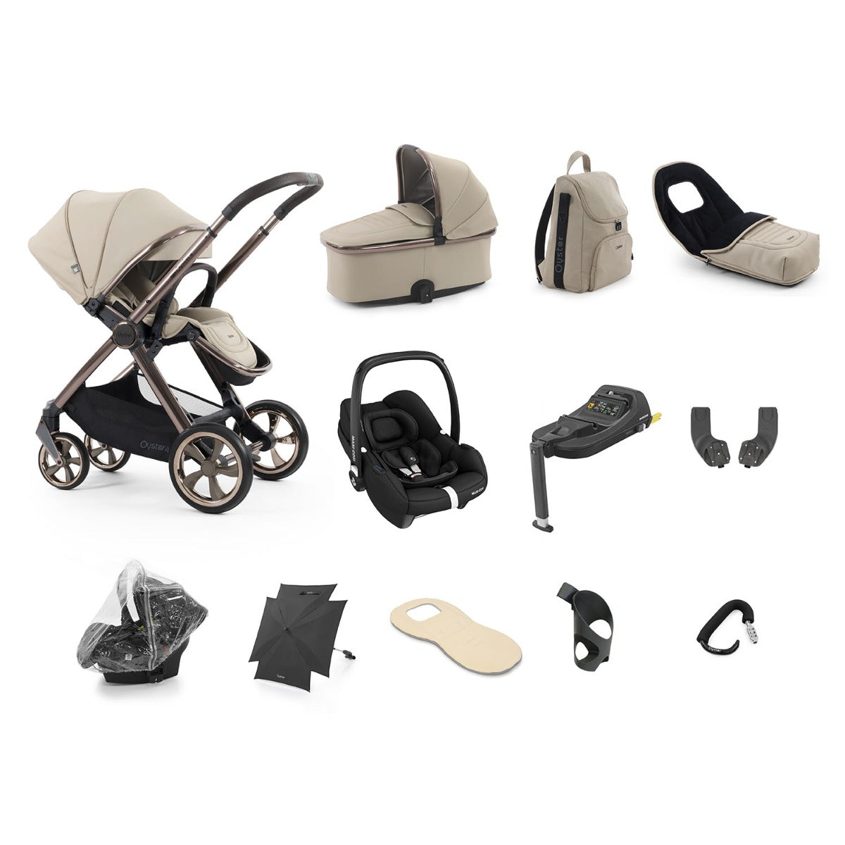BabyStyle Oyster 4 Ultimate 12 Piece Maxi-Cosi Cabriofix i-Size Bundle - Buttermilk 1