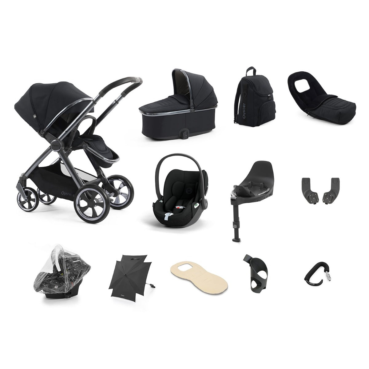 BabyStyle Oyster 4 Ultimate 12 Piece Cybex Cloud T Bundle - Carbonite 1