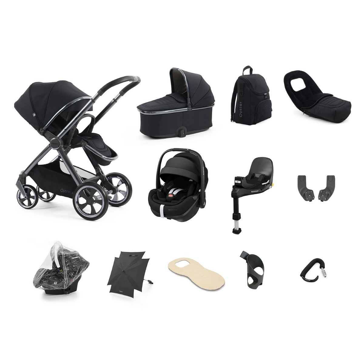BabyStyle Oyster 4 Ultimate 12 Piece Maxi-Cosi Pebble 360 Pro2 Bundle - Carbonite 1