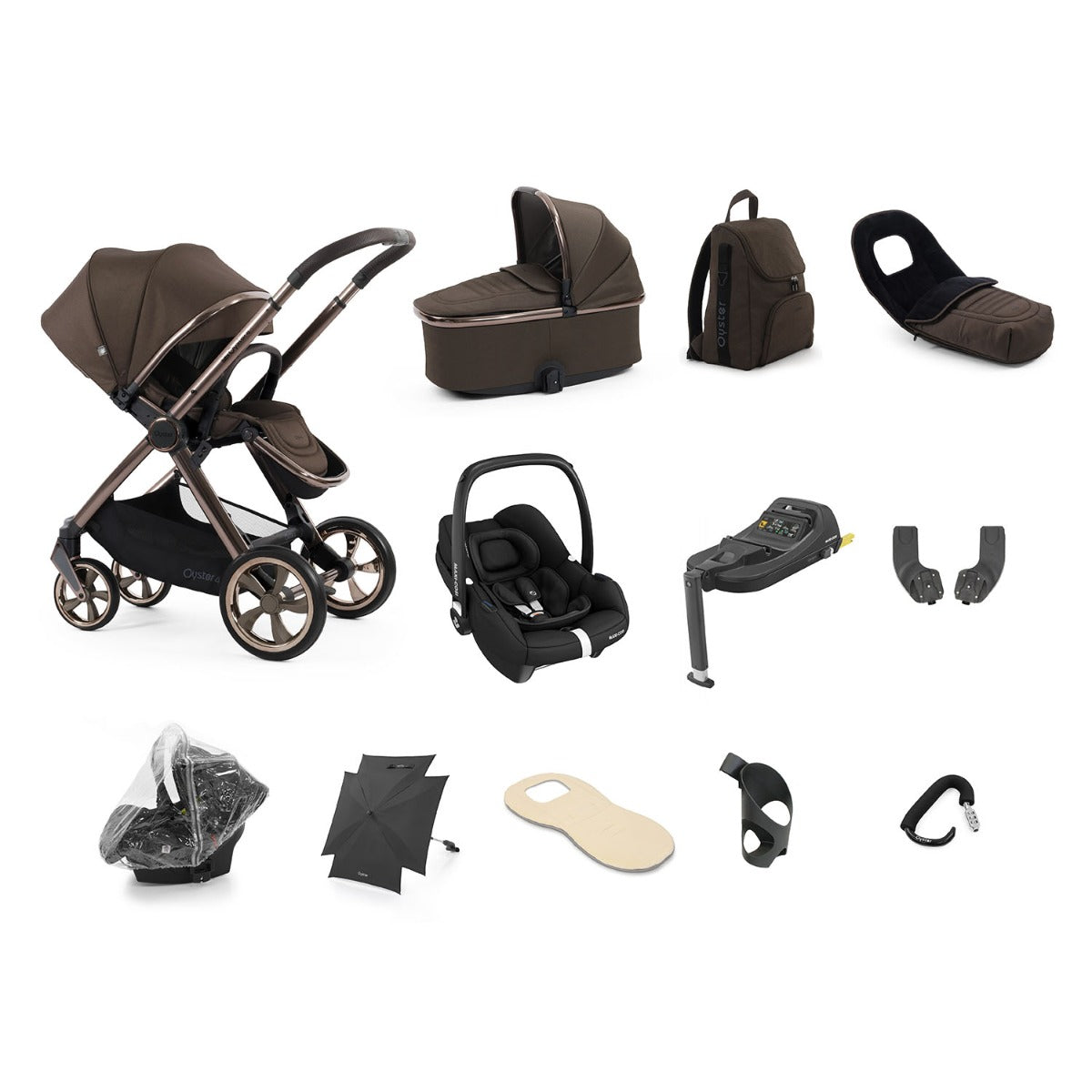 BabyStyle Oyster 4 Ultimate 12 Piece Maxi-Cosi Cabriofix i-Size Bundle - Chocolate Velvet 1