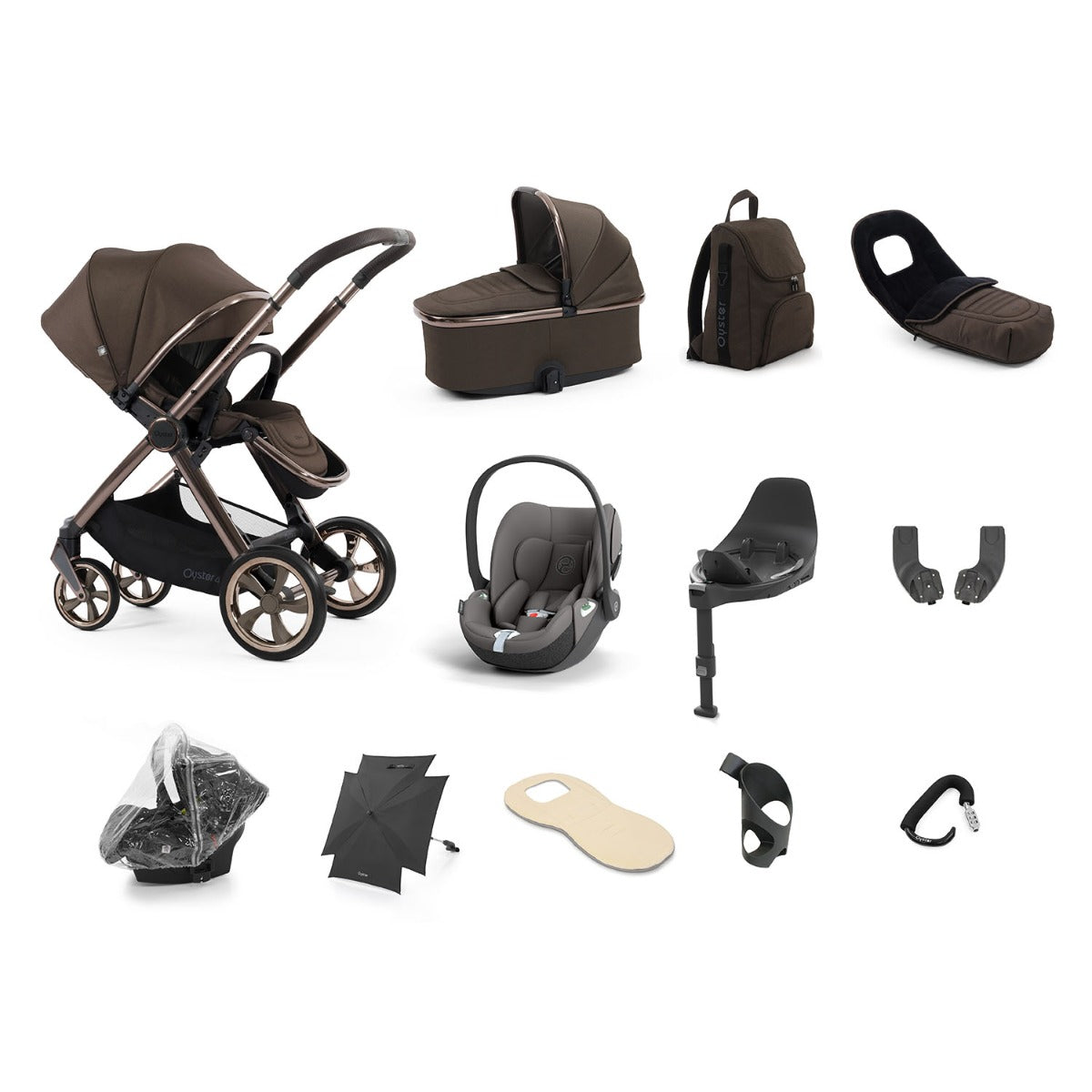 BabyStyle Oyster 4 Ultimate 12 Piece Cybex Cloud T Bundle - Chocolate Velvet 17