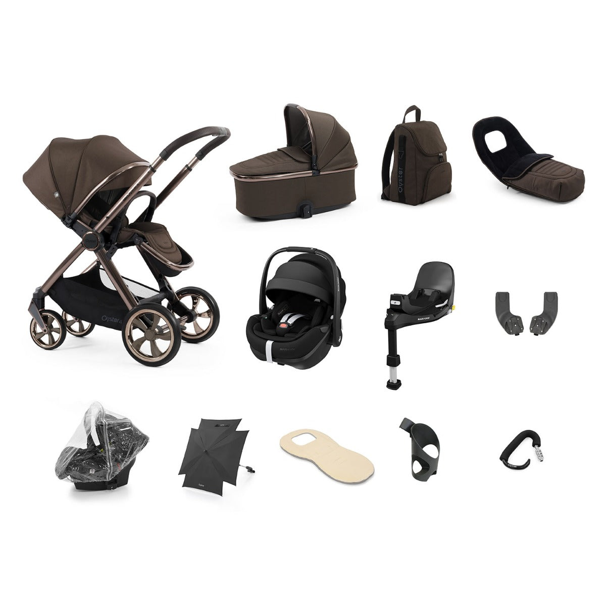 BabyStyle Oyster 4 Ultimate 12 Piece Maxi-Cosi Pebble 360 Pro2 Bundle - Chocolate Velvet 1