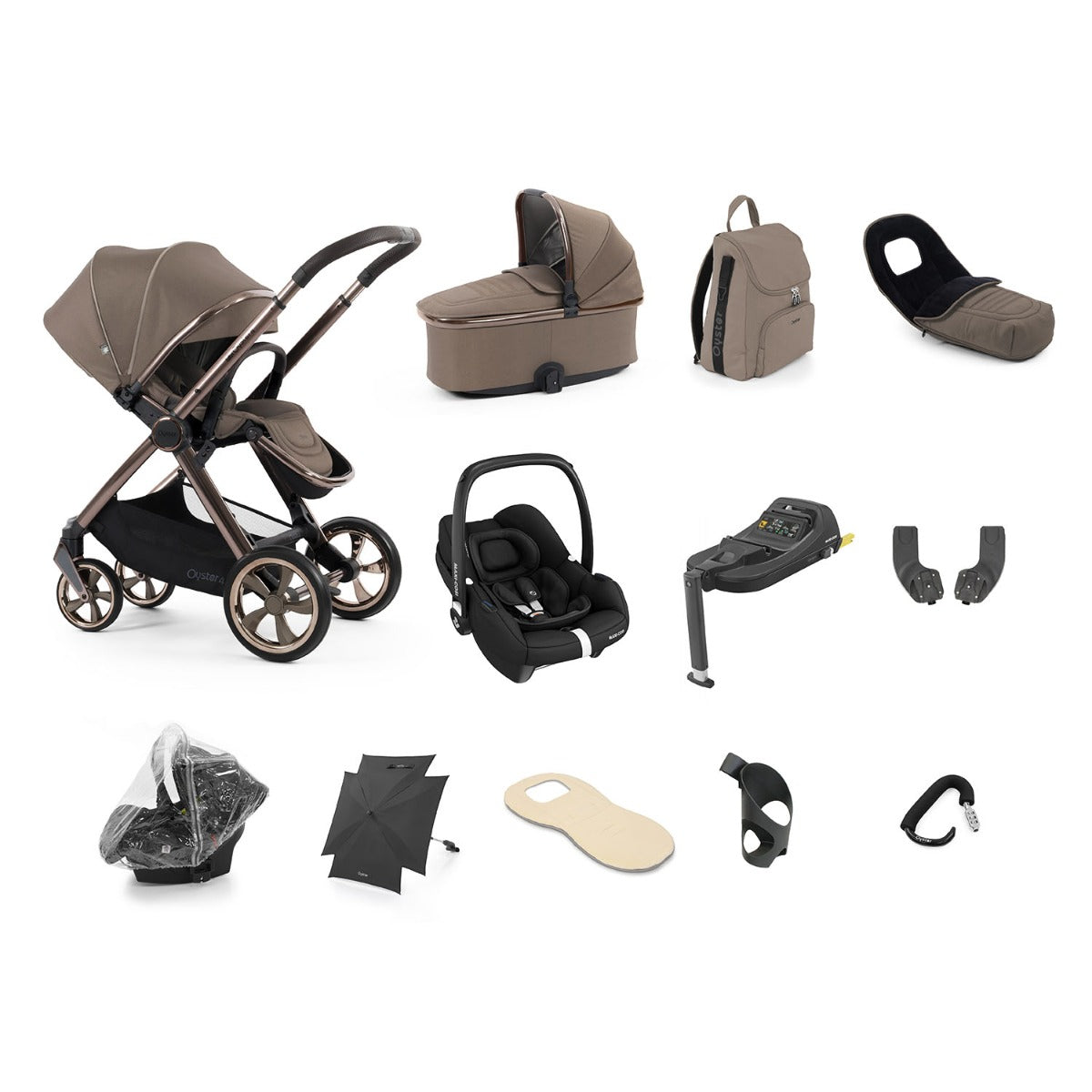 BabyStyle Oyster 4 Ultimate 12 Piece Maxi-Cosi Cabriofix i-Size Bundle - Mink 1