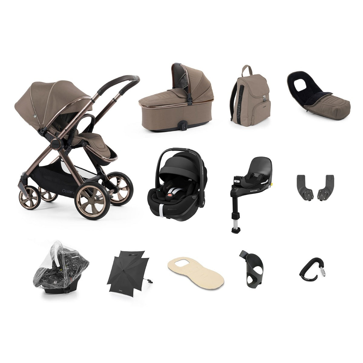 BabyStyle Oyster 4 Ultimate 12 Piece Maxi-Cosi Pebble 360 Pro2 Bundle - Mink 1