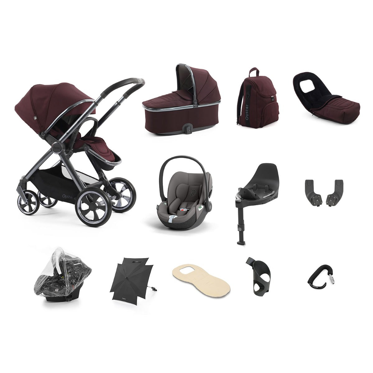 BabyStyle Oyster 4 Ultimate 12 Piece Cybex Cloud T Bundle - Mulberry 17