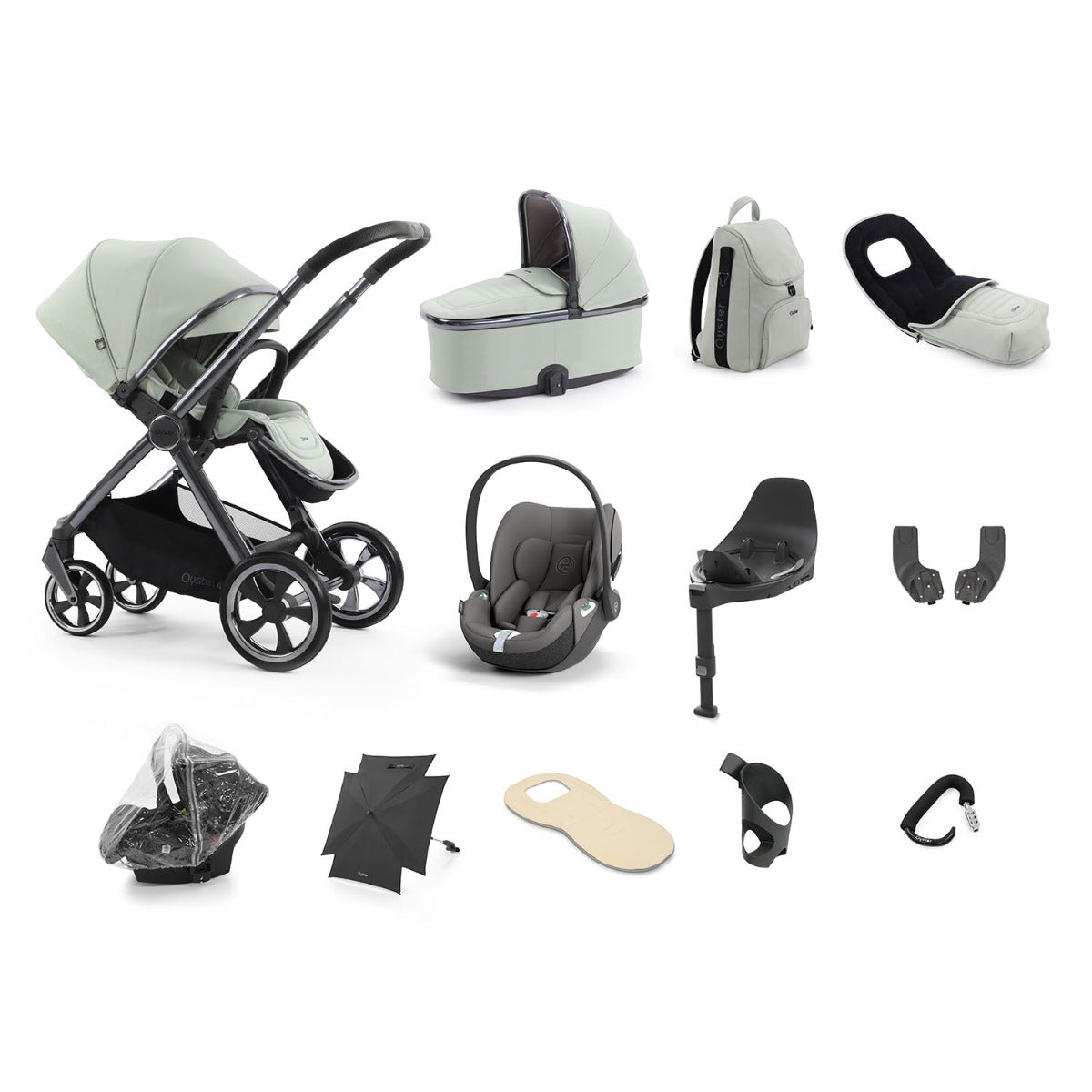 BabyStyle Oyster 4 Ultimate 12 Piece Cybex Cloud T Bundle - Pistachio 17