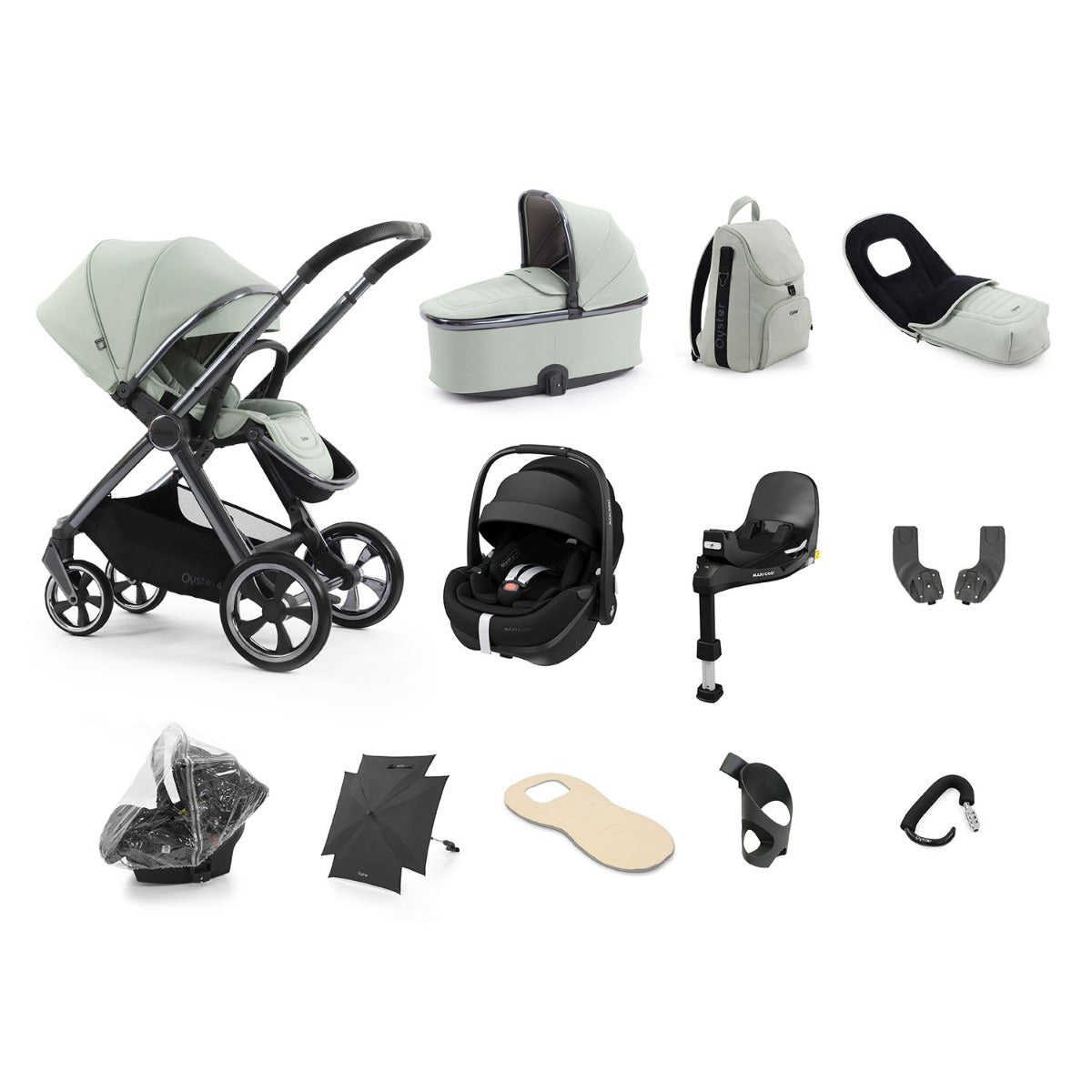 BabyStyle Oyster 4 Ultimate 12 Piece Maxi-Cosi Pebble 360 Pro2 Bundle - Pistachio 1