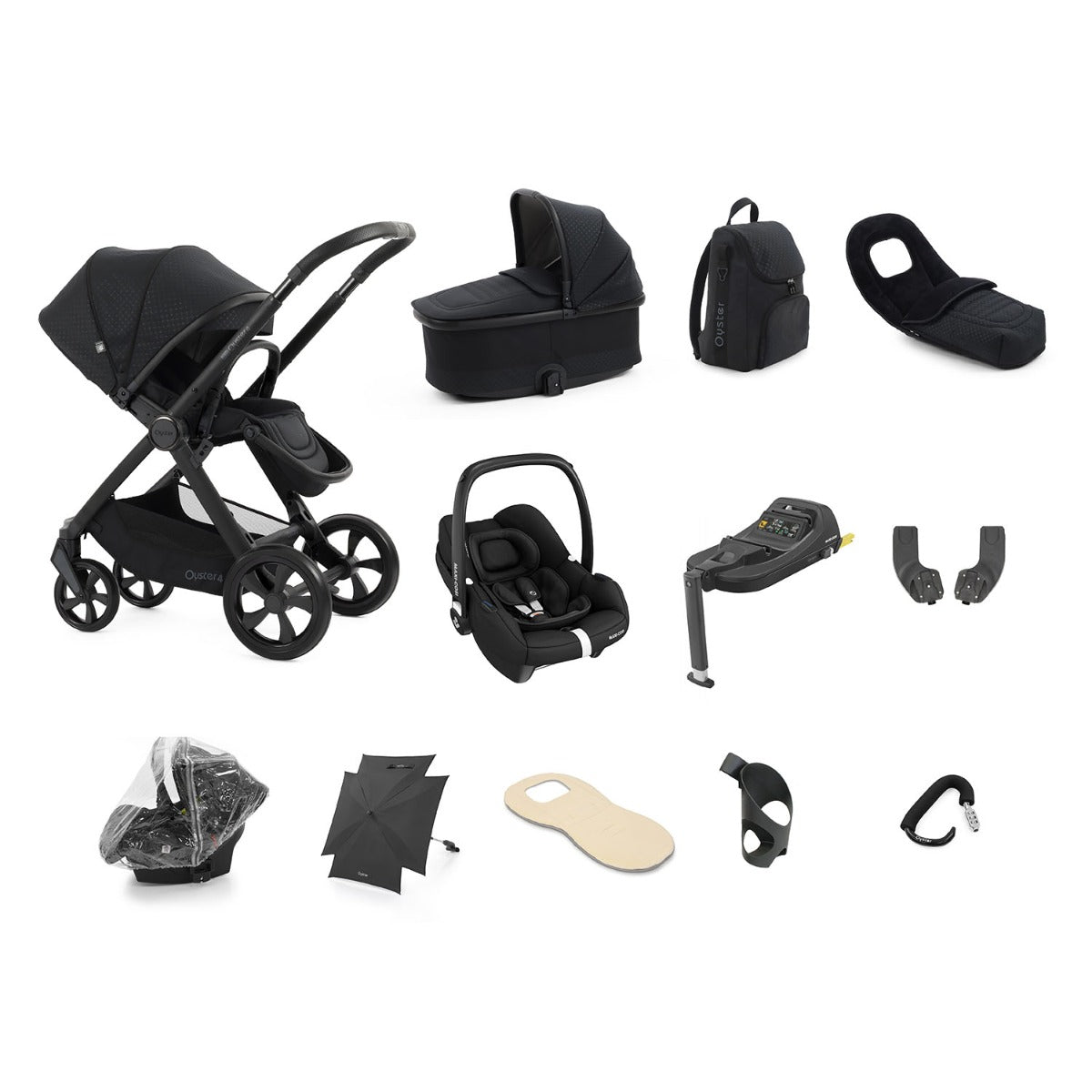 BabyStyle Oyster 4 Ultimate 12 Piece Maxi-Cosi Cabriofix i-Size Bundle - Raven 1