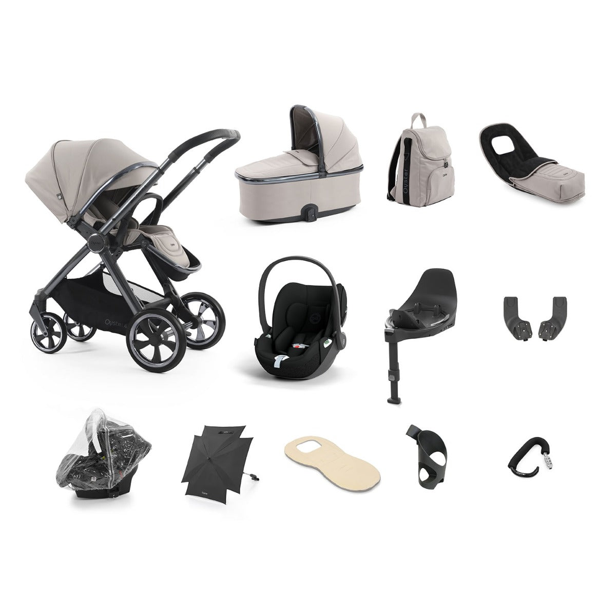 BabyStyle Oyster 4 Ultimate 12 Piece Cybex Cloud T Bundle - Stone 1