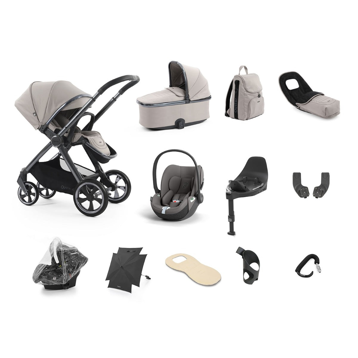 BabyStyle Oyster 4 Ultimate 12 Piece Cybex Cloud T Bundle - Stone 15
