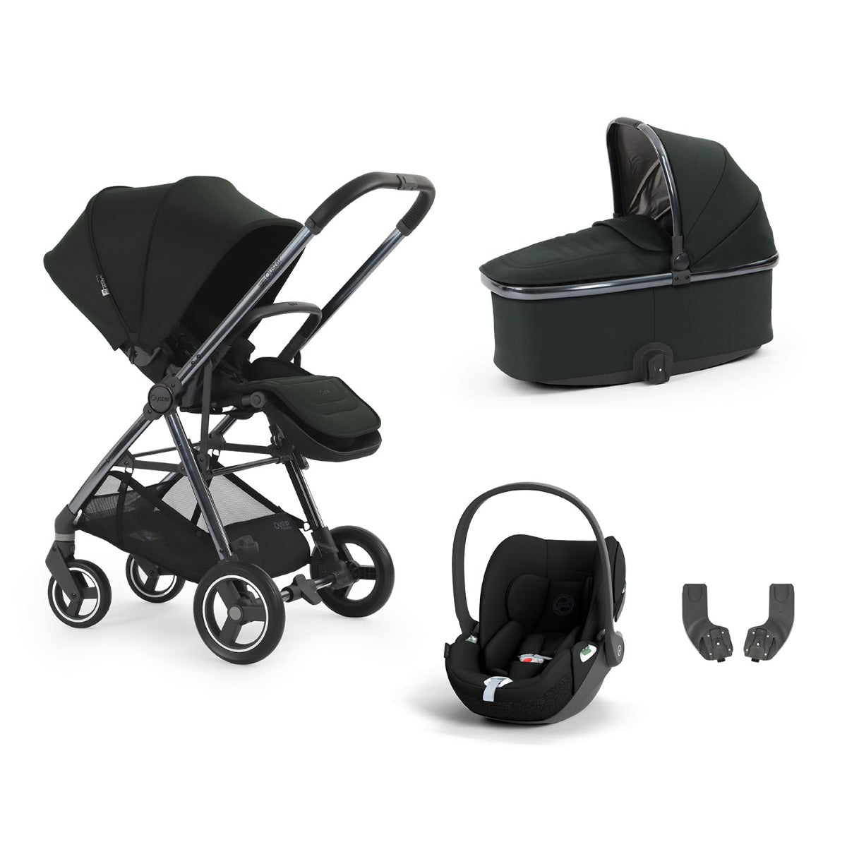 BabyStyle Oyster Gravity+ 4 Piece Cybex Cloud T Bundle - Black Olive 1