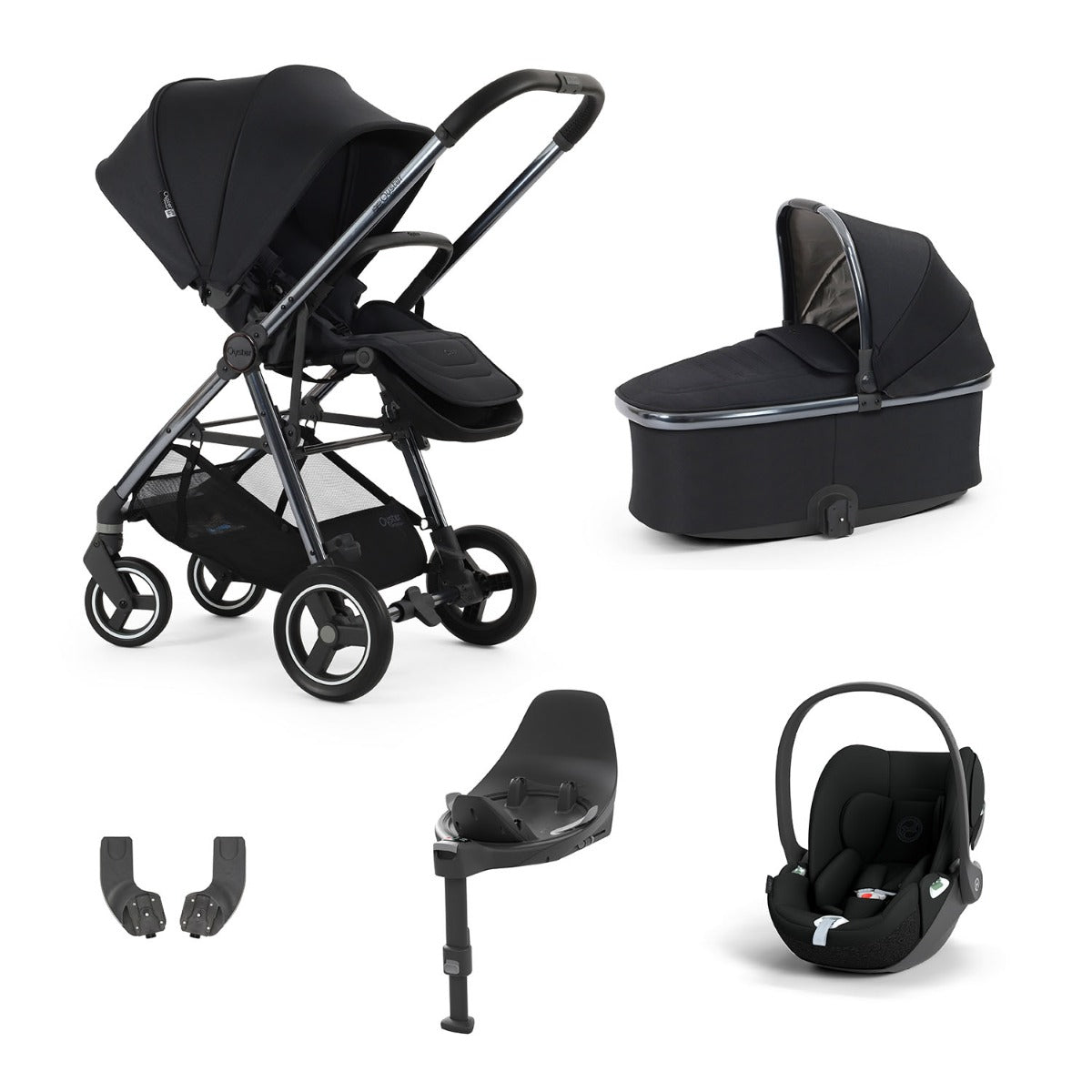 BabyStyle Oyster Gravity+ 5 Piece Cybex Cloud T Bundle - Carbonite 1