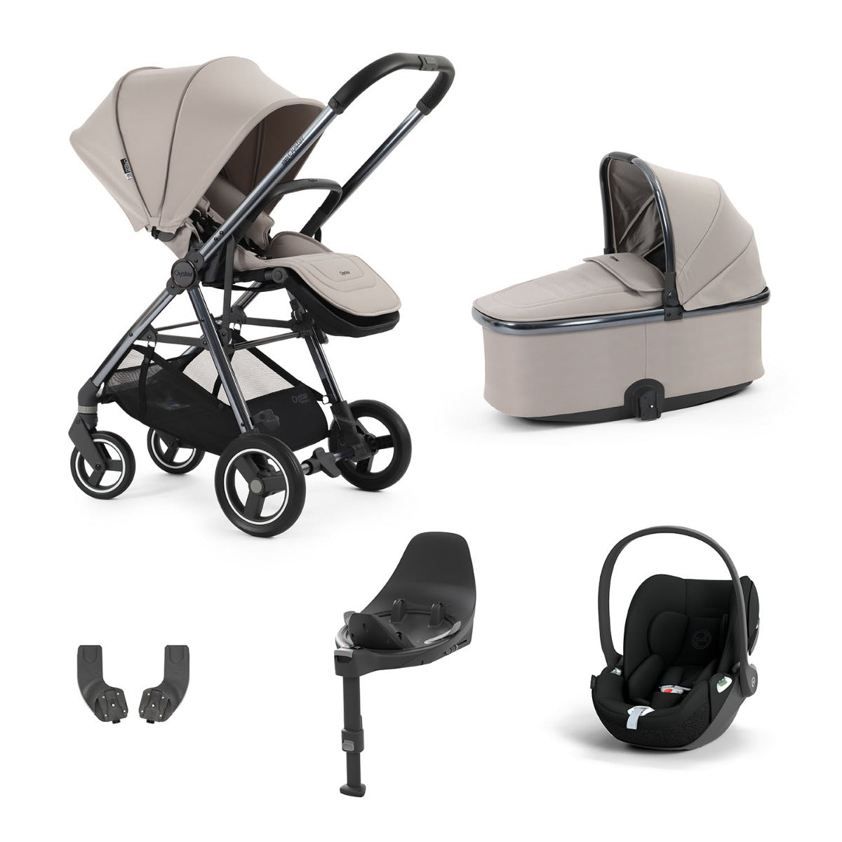 BabyStyle Oyster Gravity+ 5 Piece Cybex Cloud T Bundle - Stone 1