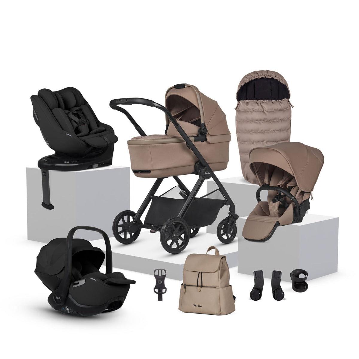 Silver Cross Reef 2 Ultimate 360 Family Car Seat Bundle - Mocha 1