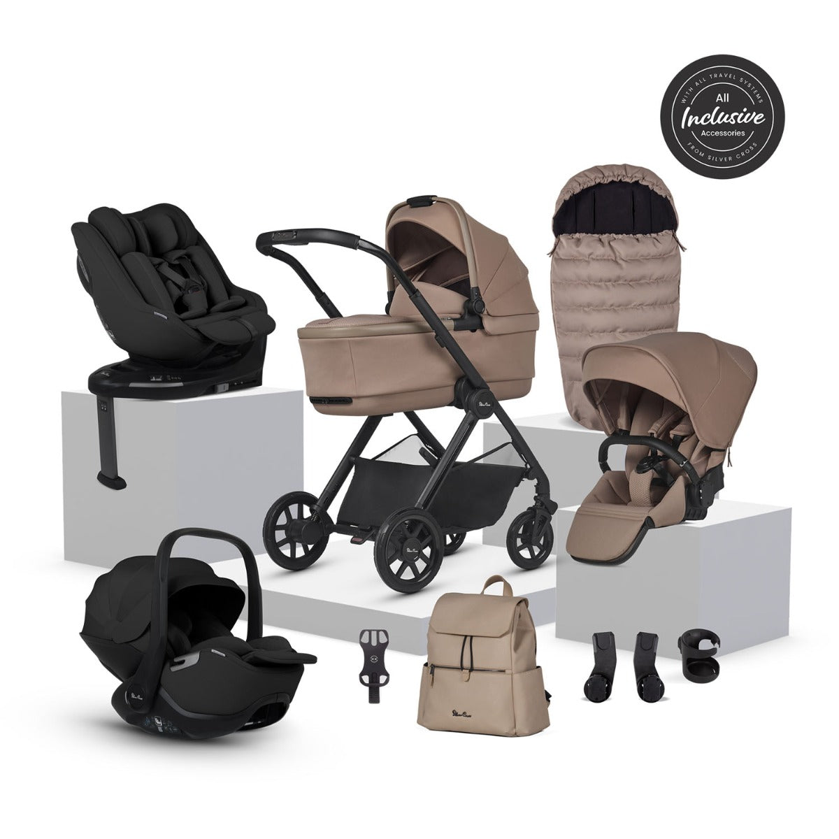 Silver Cross Reef 2 Ultimate 360 Family Car Seat Bundle - Mocha 6