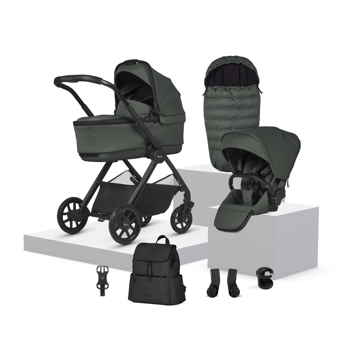 Silver Cross Reef 2 with First Bed Folding Carrycot and Accessory Bundle - Pewter 1