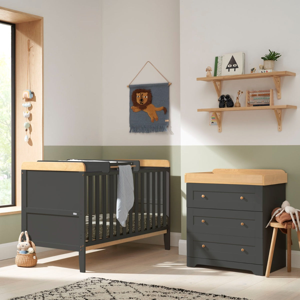 Tutti Bambini Rio 2pc Room Set - Slate/Oak 1