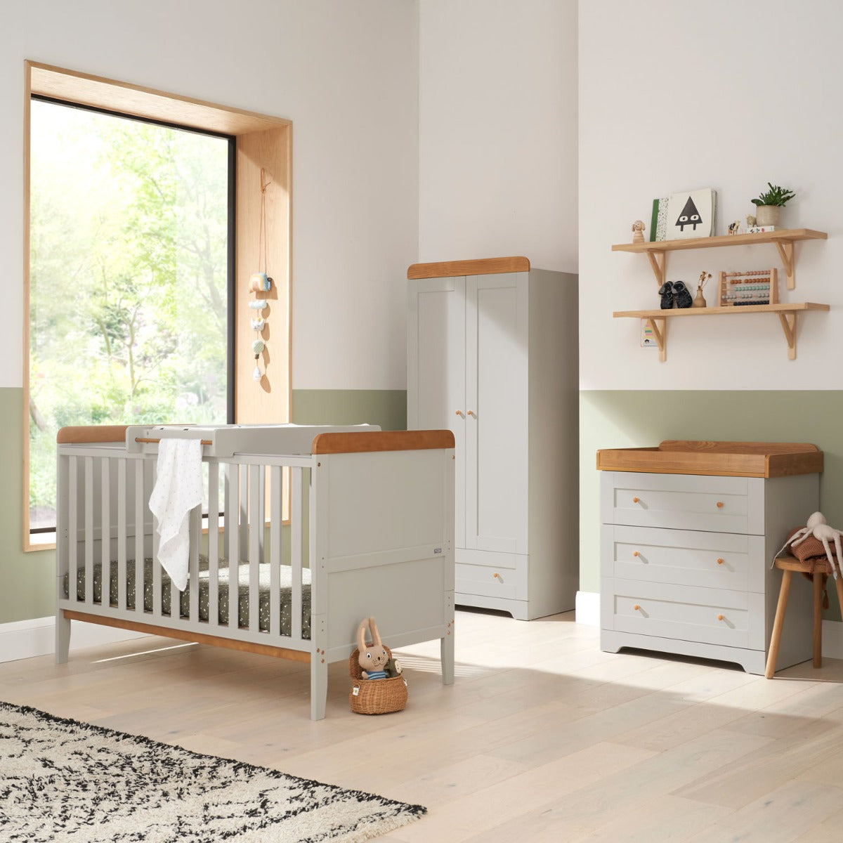 Tutti Bambini Rio 3pc Room Set - Dove Grey/Oak 1