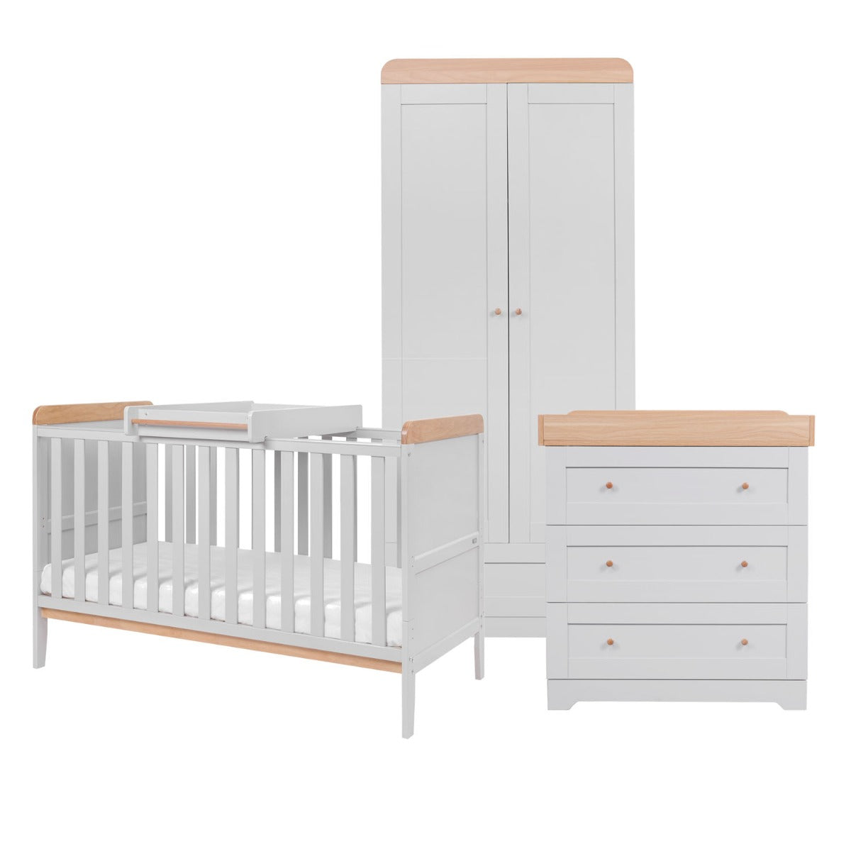 Tutti Bambini Rio 3pc Room Set - Dove Grey/Oak 5