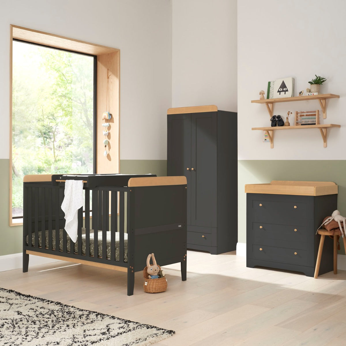 Tutti Bambini Rio 3pc Room Set - Slate/Oak 1