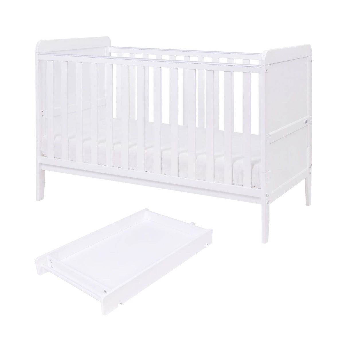 Tutti Bambini Rio Cot Bed with Cot Top Changer & Mattress - White 8