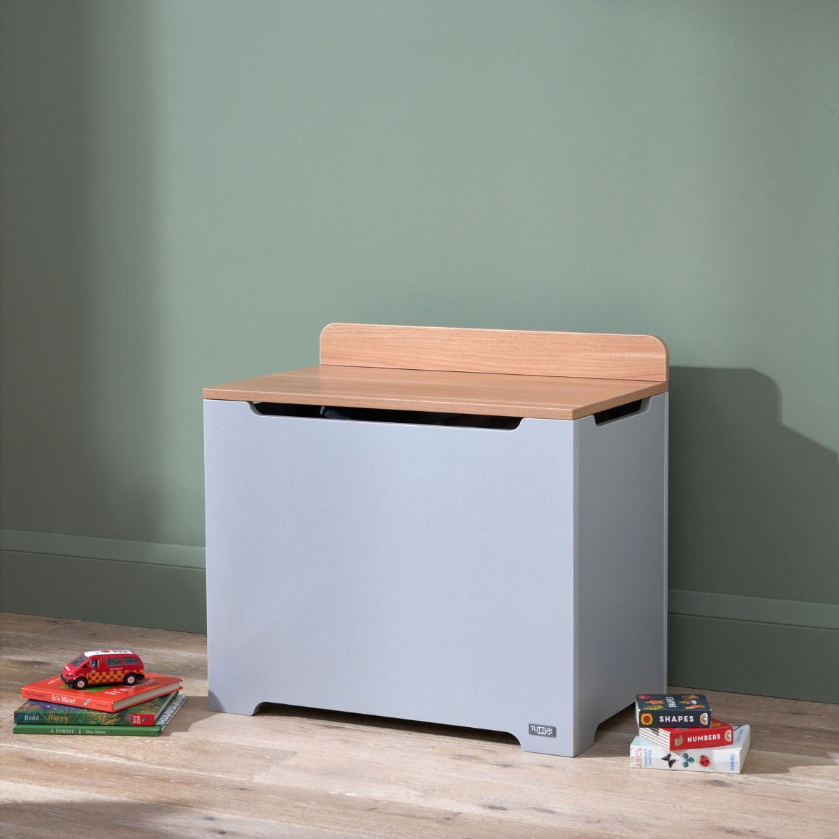 Tutti Bambini Rio Toy Box - Dove Grey/Oak 1