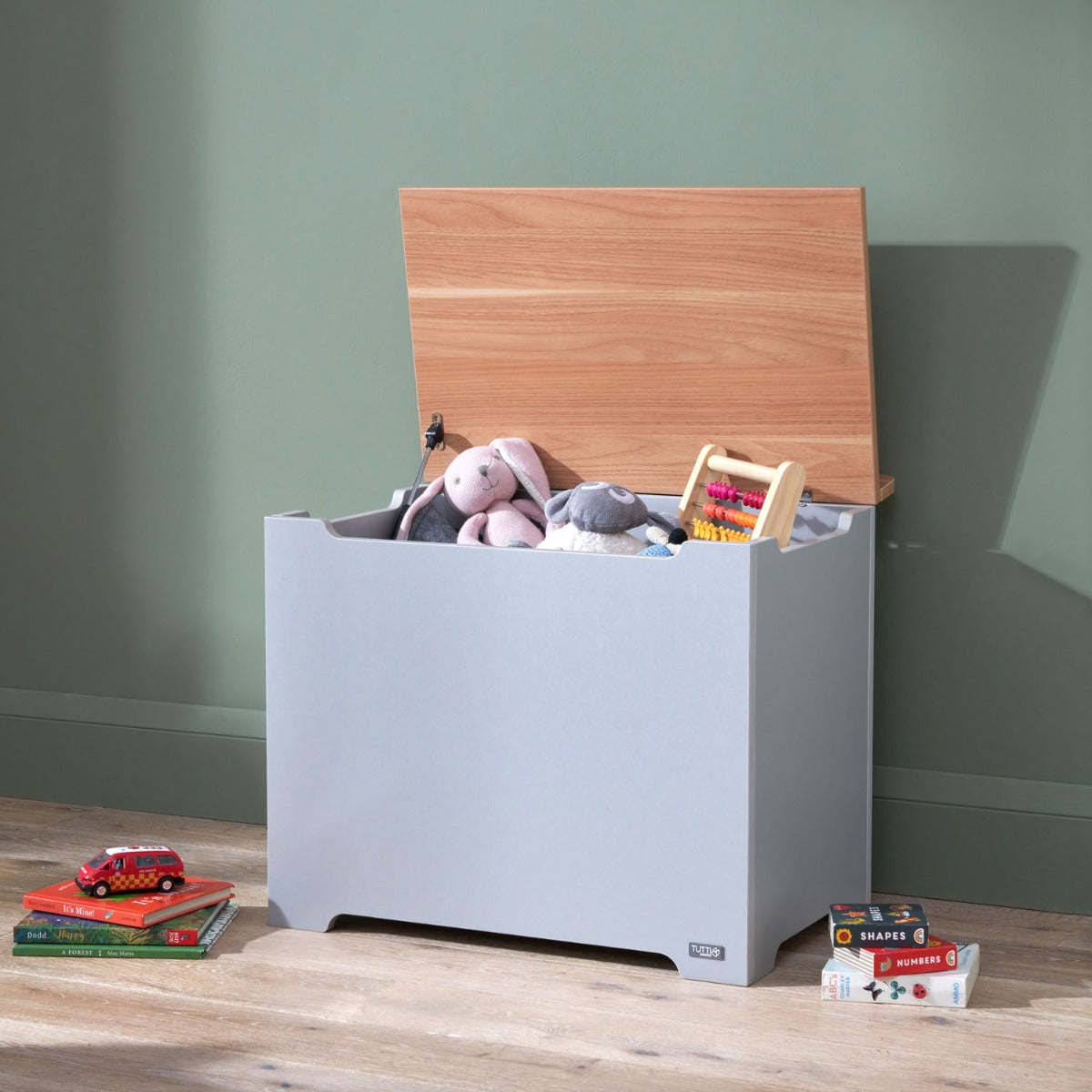 Tutti Bambini Rio Toy Box - Dove Grey/Oak 2