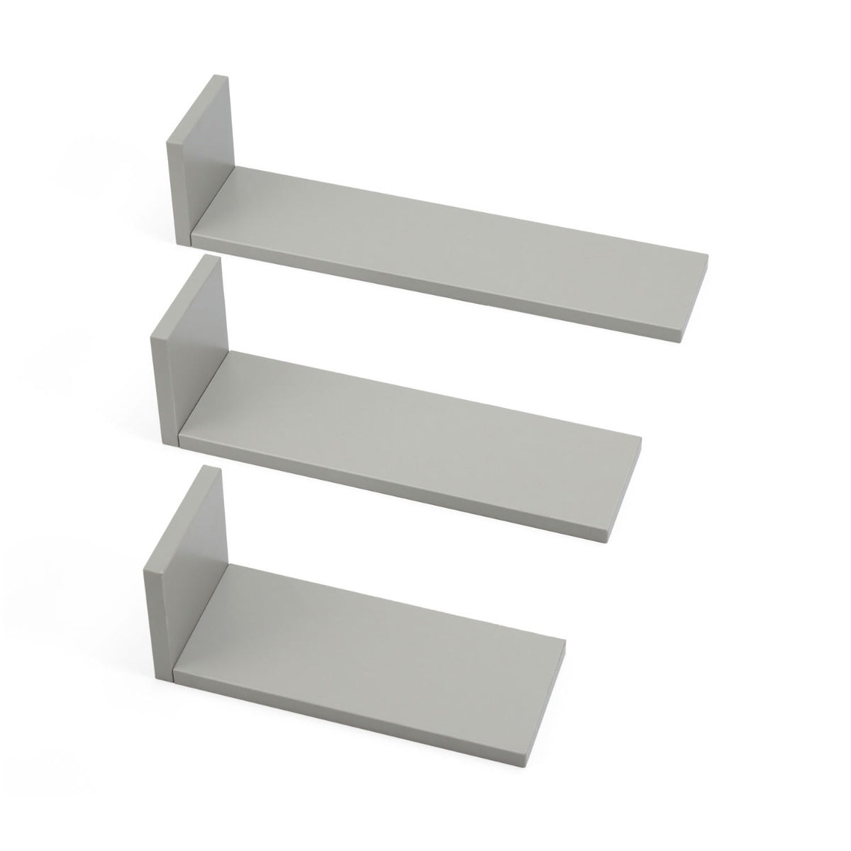Tutti Bambini Rio Set of Three L-Shaped Wall Shelves - Dove Grey 2