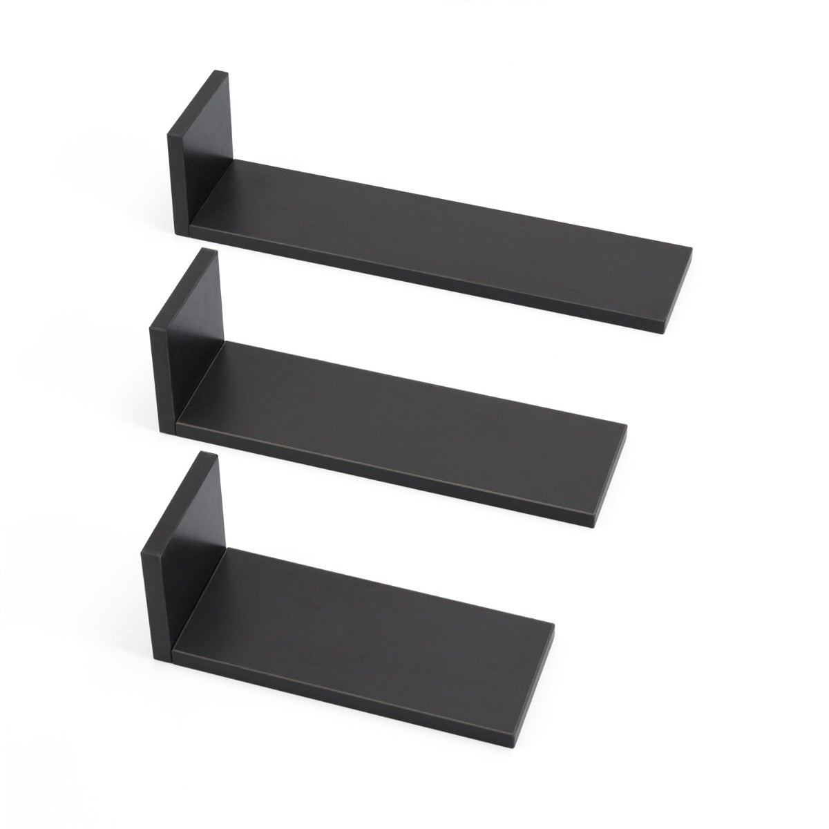 Tutti Bambini Rio Set of Three L-Shaped Wall Shelves - Slate Grey 2