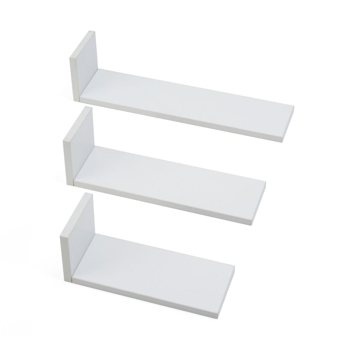 Tutti Bambini Rio Set of Three L-Shaped Wall Shelves - White 2