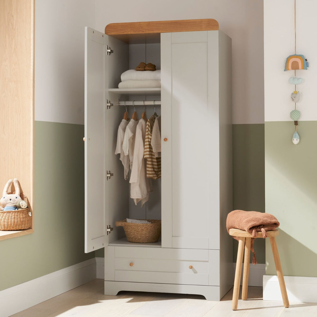 Tutti Bambini Rio Wardrobe - Dove Grey/Oak 2