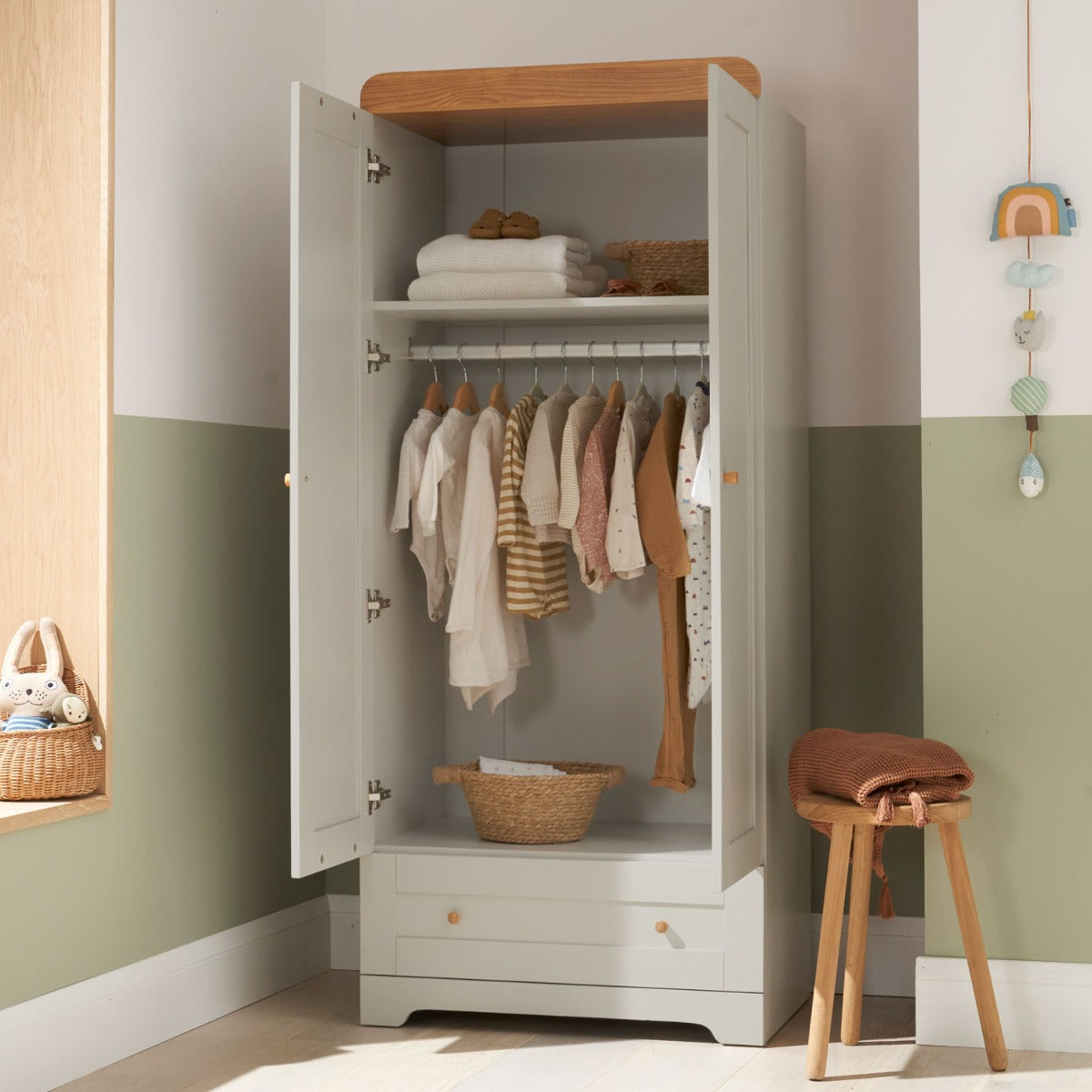 Tutti Bambini Rio Wardrobe - Dove Grey/Oak 3