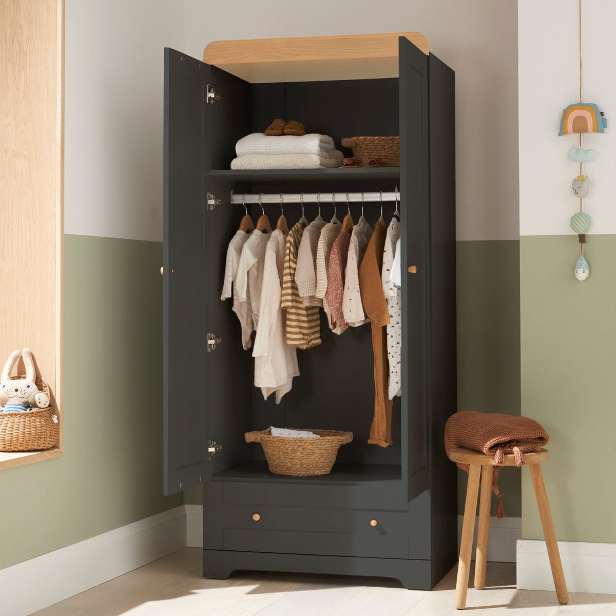 Tutti Bambini Rio Wardrobe - Slate/Oak 3