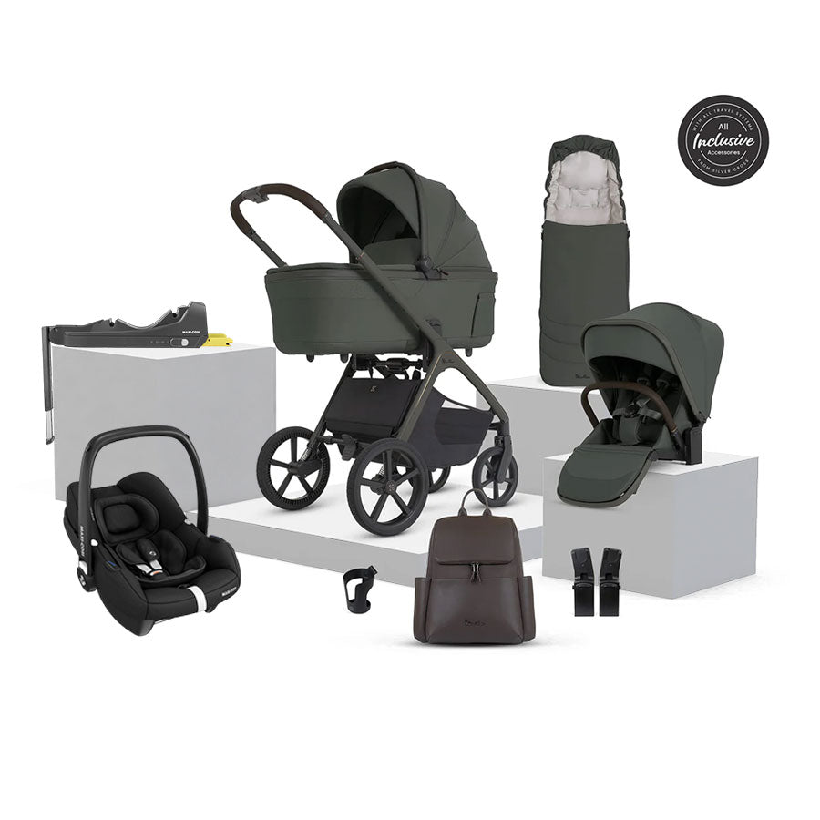 Silver Cross Cove 2 Ultimate Maxi-Cosi Cabriofix i-Size Car Seat Bundle - Pewter