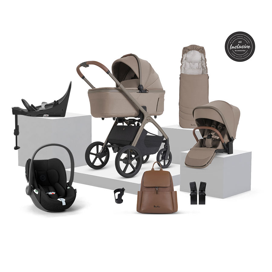Silver Cross Cove 2 Ultimate Cybex Cloud T Car Seat Bundle - Champagne
