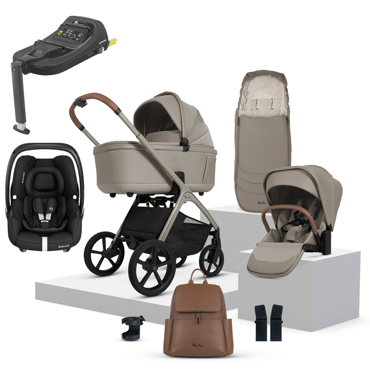 Silver Cross Cove Ultimate Maxi-Cosi Cabriofix i-Size Car Seat Bundle - Champagne 1
