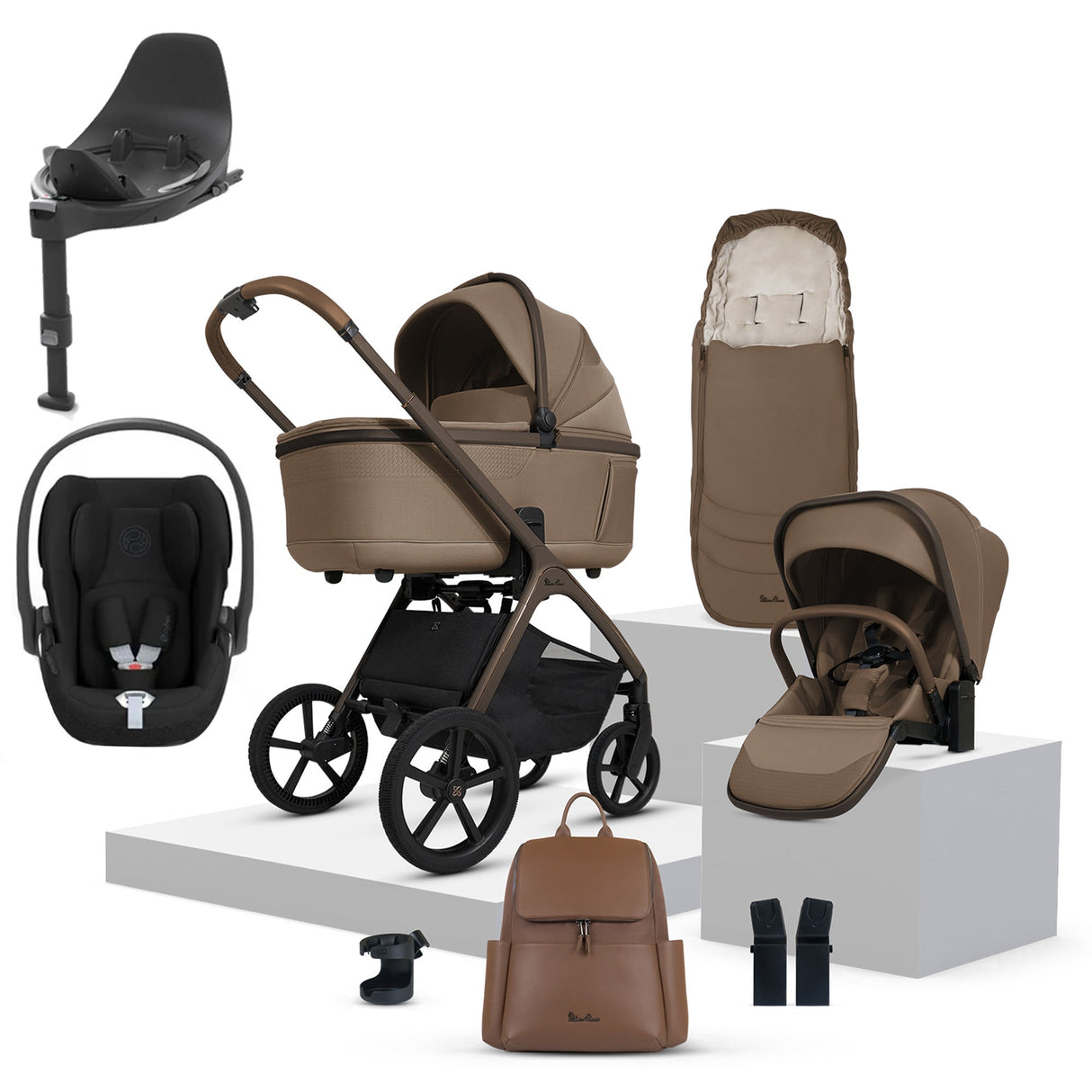 Silver Cross Cove Ultimate Cybex Cloud T Car Seat Bundle - Maple 1