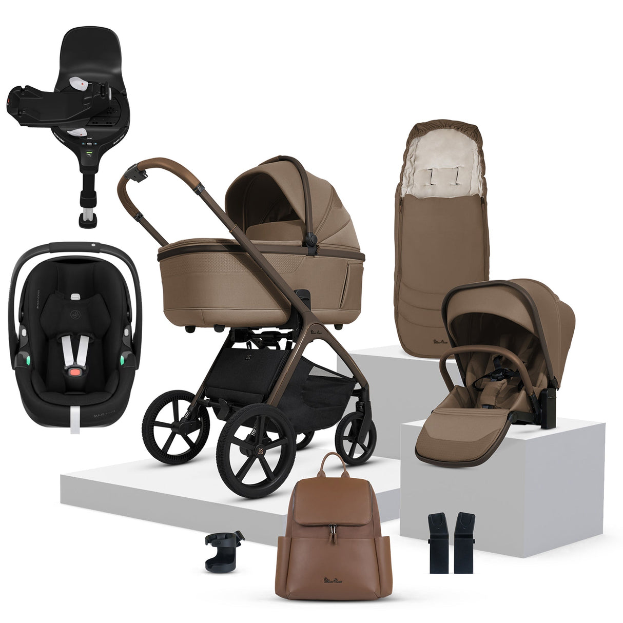 Silver Cross Cove Ultimate Maxi-Cosi Pebble 360 Pro2 Car Seat Bundle - Maple 1