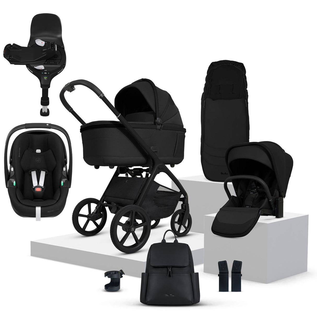 Silver Cross Cove Ultimate Maxi-Cosi Pebble 360 Pro2 Car Seat Bundle - Onyx 1