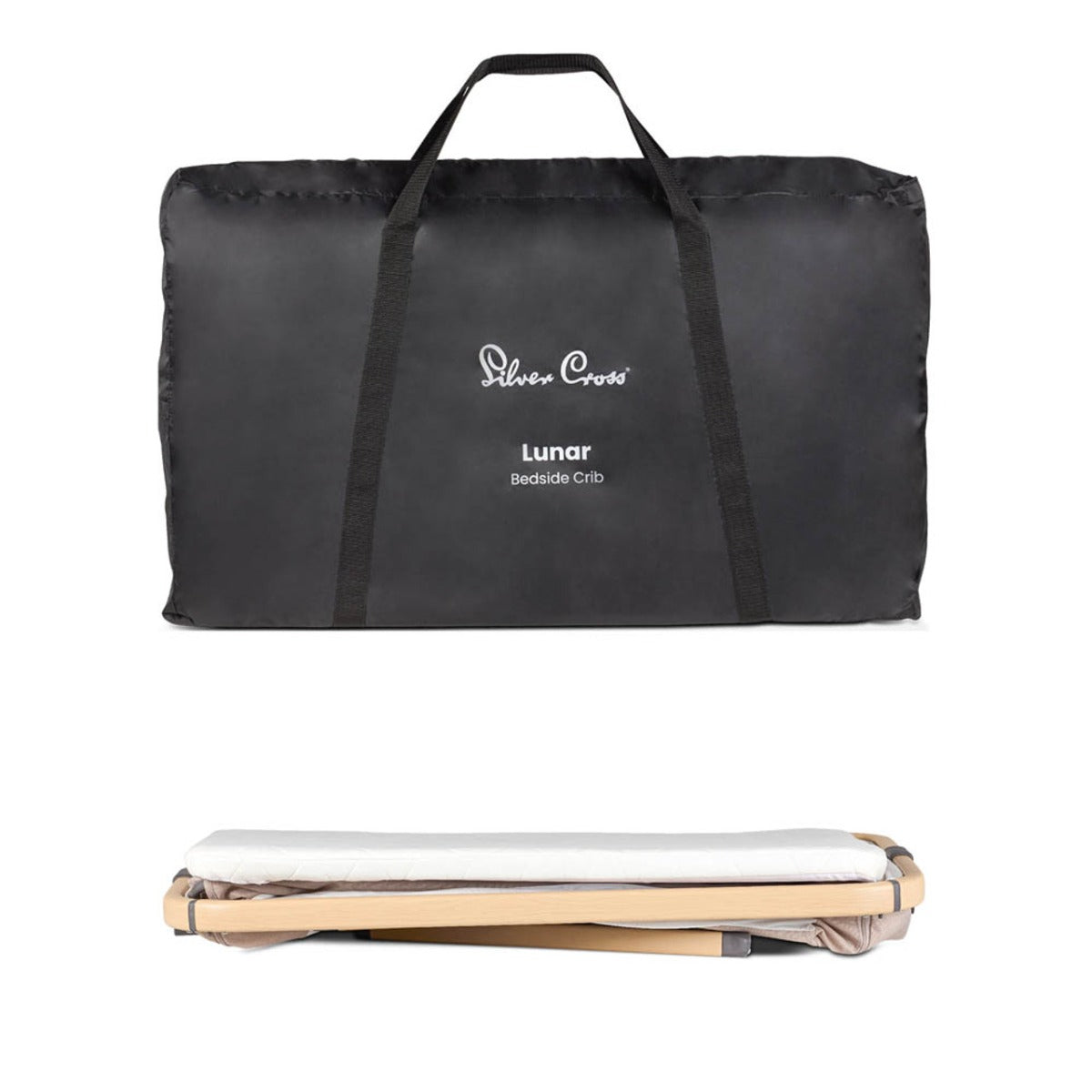 Silver Cross Lunar Bedside Crib - Oatmeal 8