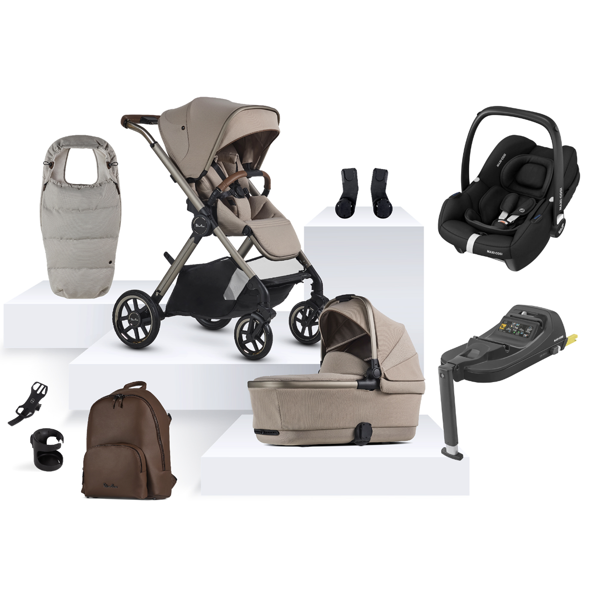 Silver Cross Reef 2 Special Edition with Maxi-Cosi Cabriofix i-Size Ultimate Bundle - Frappe 1