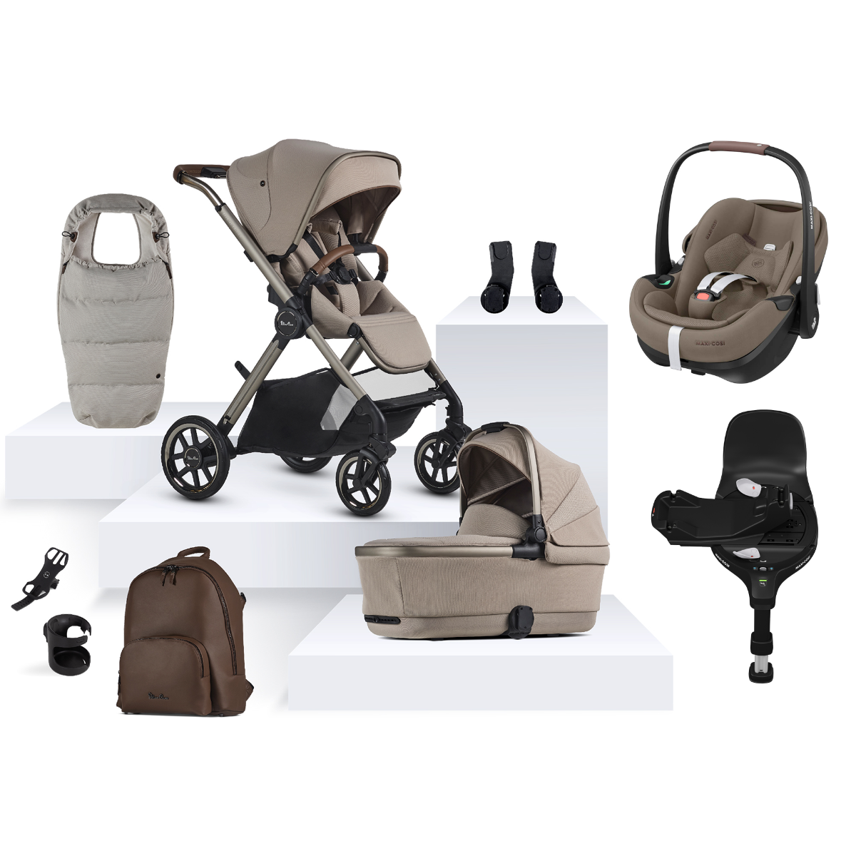 Silver Cross Reef 2 Special Edition with Maxi-Cosi Pebble 360 Pro2 Ultimate Bundle - Frappe 1