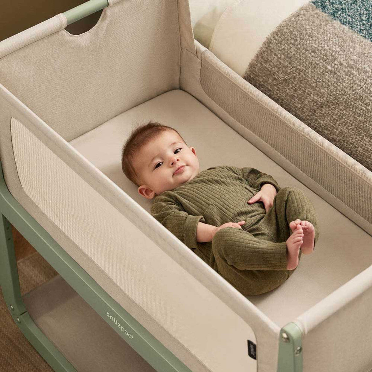 Snuzpod 5 Bedside Crib - Sage 5